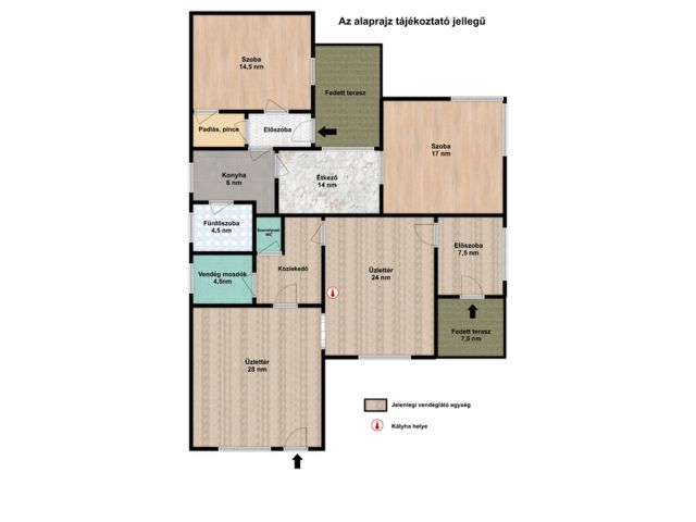 130 nm-es tégla ház több melléképülettel