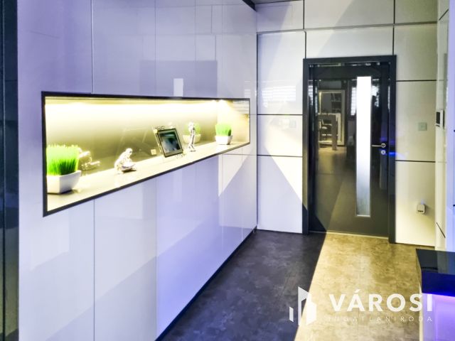 Modern stílusú ikerház, egyedi bútorokkal a belvárosban