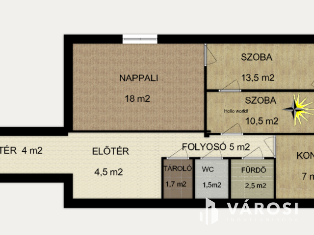 Napfényes 3 szobás lakás Tarjánban.